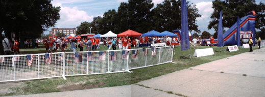 Carnival of kids games in front of the DC Armory.