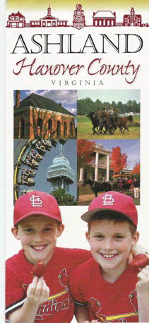 Flyer for Ashland, Virginia with two boys in St. Louis Cardinals uniforms