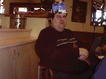 Martin in a Birthday King hat.
