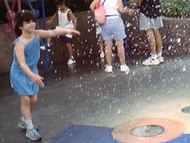 Miranda at the Epcot fountain