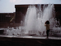 Miranda at the Jacob France fountain.