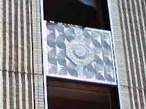 Decorative steel panel at Kennedy-Warren building.