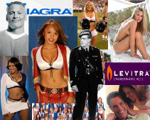 Paul Tagilabue's head on Inspector Renault from CASABLANCA among cheerleaders and erectile dysfunction ads linked to the NFL