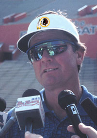 Steve Spurrier in a Washington visor