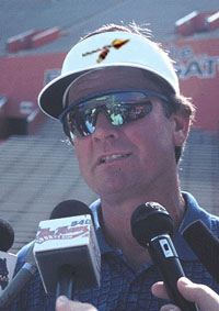 Steve Spurrier in a Washington spear visor