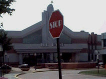 Ice rink and stop sign in Fredericksburg, Virginia