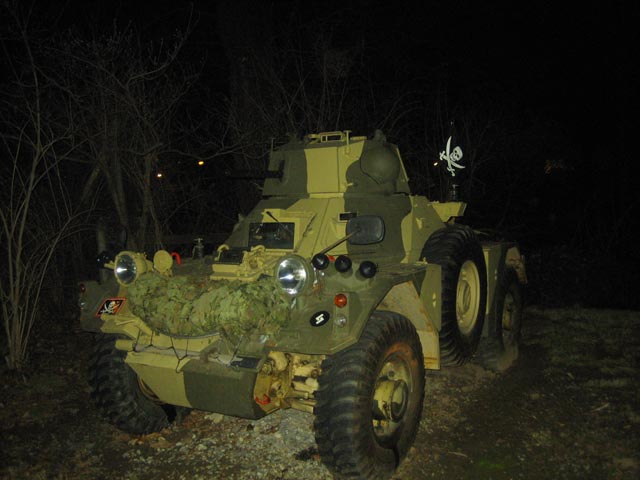 There was tank parked in front of the house. Why? I don't know.
