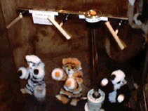 Snow leopard, tiger and panda marionettes